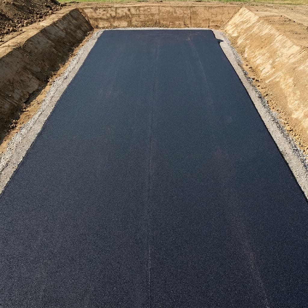 installation d'asphalte neuf